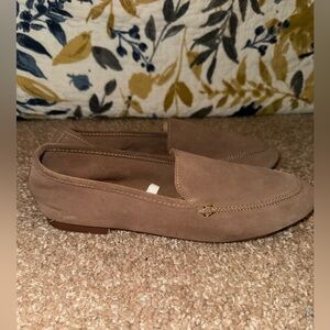 Beige taupe slip on loafers